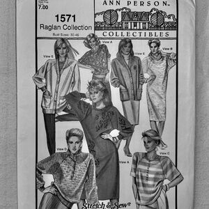 Vintage Stretch & Sew  Ann Person #1571 Raglan Dress and Sweater collection